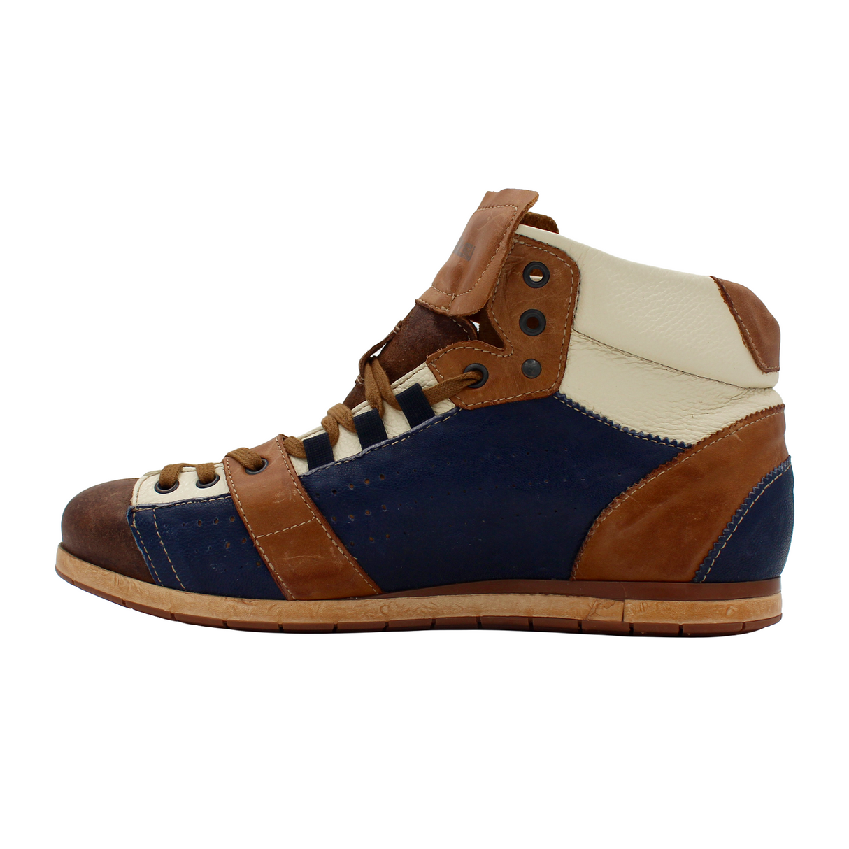Kamo-Gutsu TIFO 105 Mid Sneaker (Men) - Marrone/Royal Athletic - Casual - Lace Up - The Heel Shoe Fitters