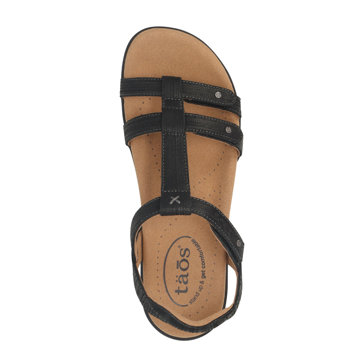 Taos Trophy 2 Backstrap Sandal (Women) - Black Emboss Sandals - Backstrap - The Heel Shoe Fitters