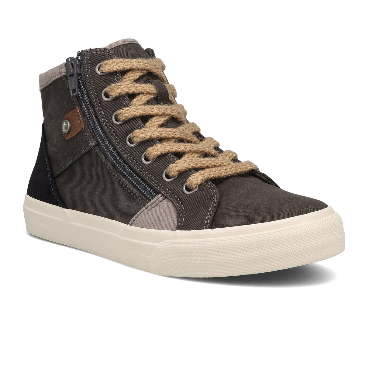 Taos Top Soul Mid Top Sneaker (Women) - Graphite/Black Distressed Athletic - Casual - Lace Up - The Heel Shoe Fitters