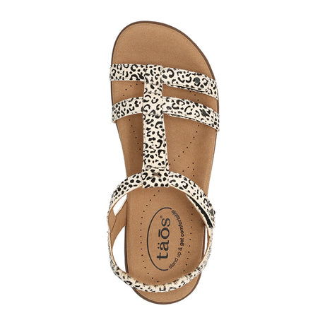 Taos Trophy 2 Backstrap Sandal (Women) - Black/White Cheetah Multi Sandals - Backstrap - The Heel Shoe Fitters