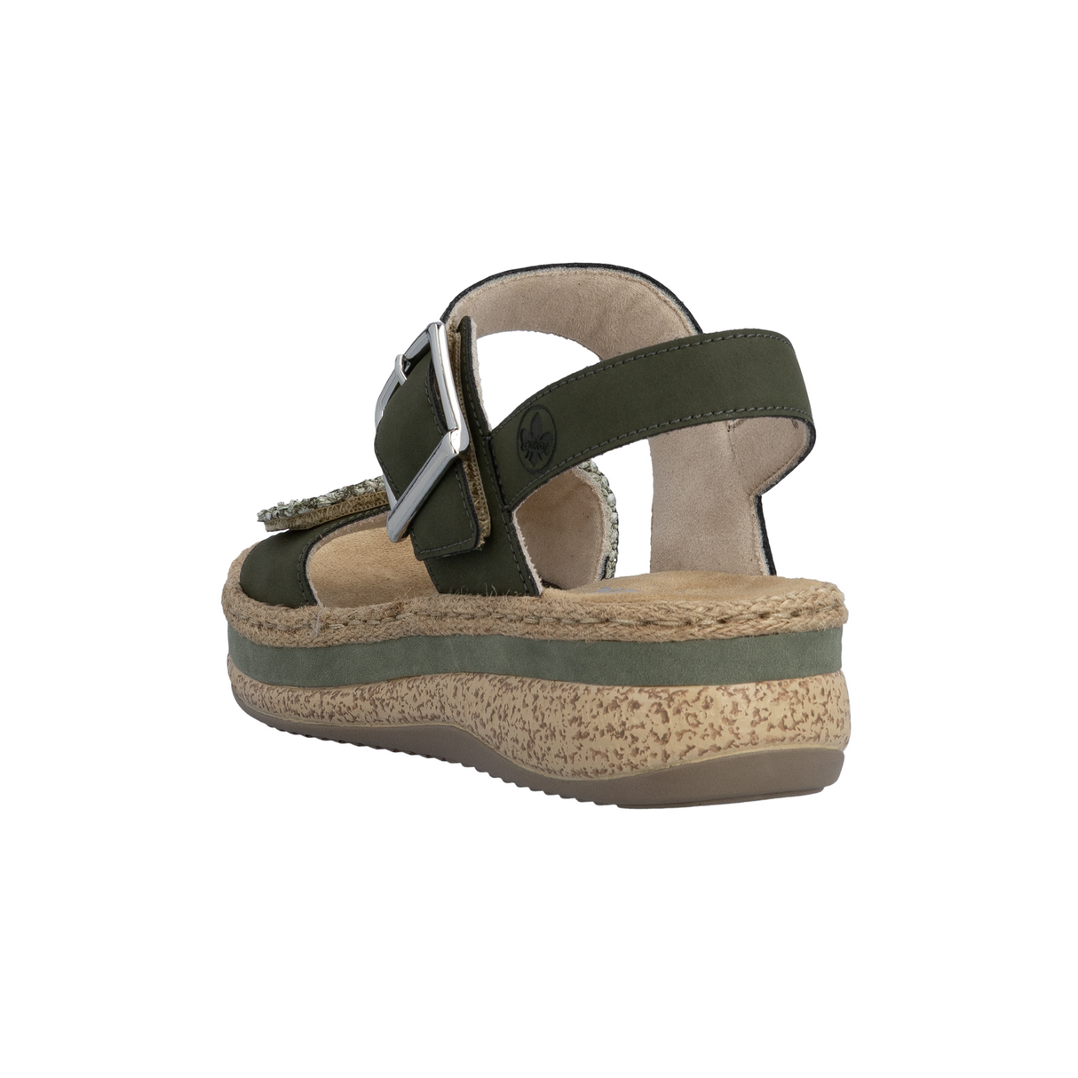 Rieker Regina 51 Wedge Sandal (Women) - Schilf/Moor Sandal - Heel/Wedge - The Heel Shoe Fitters