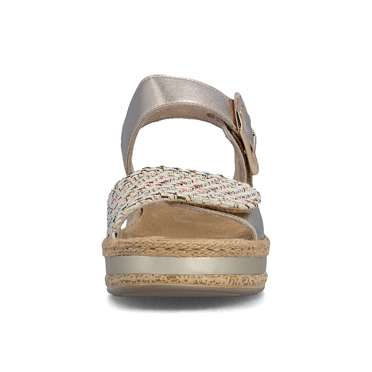 Rieker Regina 51 Wedge Sandal (Women) - Beige/Lightbrass Sandal - Heel/Wedge - The Heel Shoe Fitters