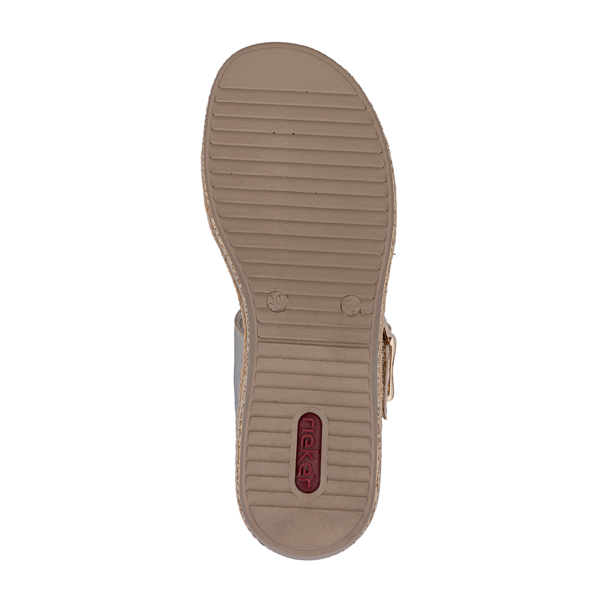 Rieker Regina 51 Wedge Sandal (Women) - Beige/Lightbrass Sandal - Heel/Wedge - The Heel Shoe Fitters