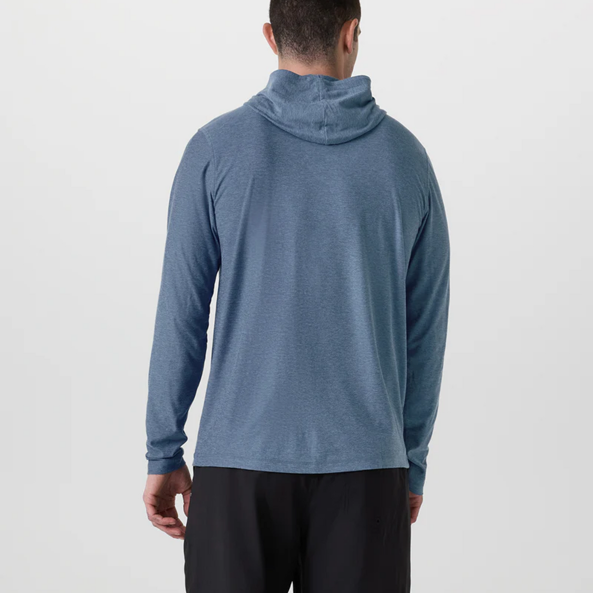 Vuori Strato Tech Hoodie (Men) - Pool Blue Heather Apparel - Top - Sweatshirt - The Heel Shoe Fitters