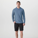 Vuori Strato Tech Hoodie (Men) - Pool Blue Heather Apparel - Top - Sweatshirt - The Heel Shoe Fitters