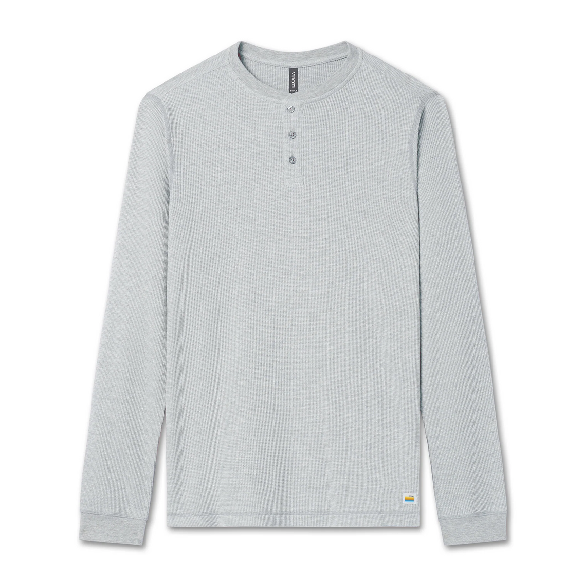 Vuori Waffle Henley (Men) - Light Heather Grey