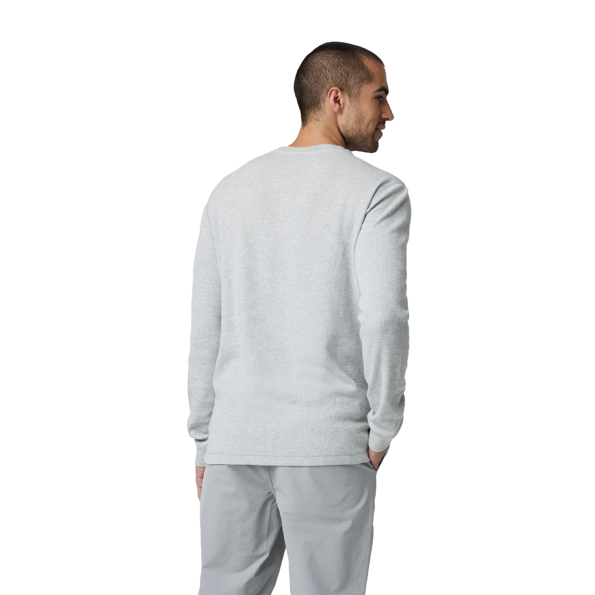 Vuori Waffle Henley (Men) - Light Heather Grey