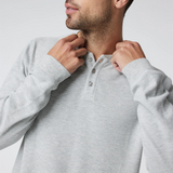 Vuori Waffle Henley (Men) - Light Heather Grey