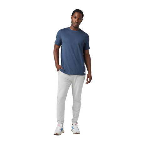 Vuori Ponto Performance Short Sleeve (Men) - Azure Heather Apparel - Top - Short Sleeve - The Heel Shoe Fitters