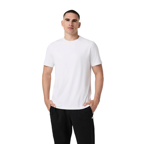 Vuori Ponto Performance Short Sleeve (Men) - White Apparel - Top - Short Sleeve - The Heel Shoe Fitters