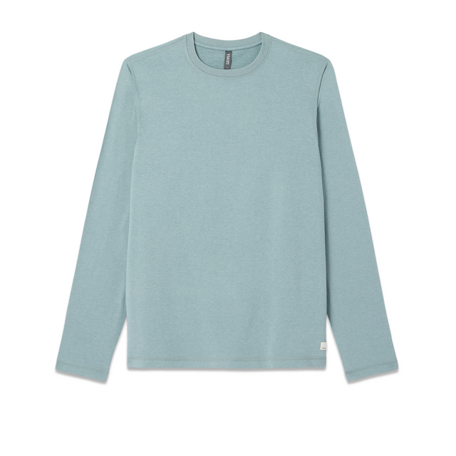Vuori Ponto Performance Long Sleeve (Men) - Misty Blue Heather Apparel - Top - Long Sleeve - The Heel Shoe Fitters