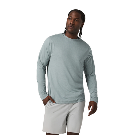 Vuori Ponto Performance Long Sleeve (Men) - Misty Blue Heather Apparel - Top - Long Sleeve - The Heel Shoe Fitters