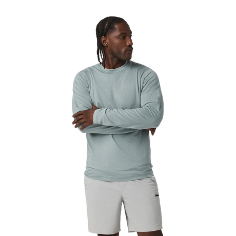 Vuori Ponto Performance Long Sleeve (Men) - Misty Blue Heather Apparel - Top - Long Sleeve - The Heel Shoe Fitters