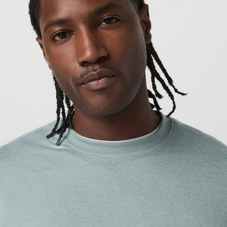 Vuori Ponto Performance Long Sleeve (Men) - Misty Blue Heather Apparel - Top - Long Sleeve - The Heel Shoe Fitters