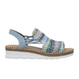 Rieker Regina 41 Backstrap Sandal (Women) - Blue Multi Sandal - Backstrap - The Heel Shoe Fitters