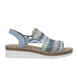 Rieker Regina 41 Backstrap Sandal (Women) - Blue Multi Sandal - Backstrap - The Heel Shoe Fitters