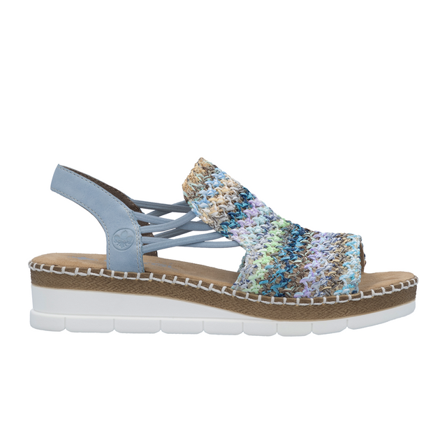 Rieker Regina 41 Backstrap Sandal (Women) - Blue Multi Sandal - Backstrap - The Heel Shoe Fitters
