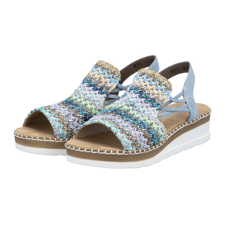 Rieker Regina 41 Backstrap Sandal (Women) - Blue Multi Sandal - Backstrap - The Heel Shoe Fitters
