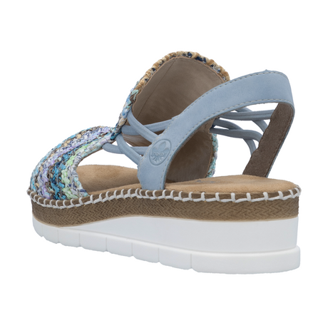 Rieker Regina 41 Backstrap Sandal (Women) - Blue Multi Sandal - Backstrap - The Heel Shoe Fitters