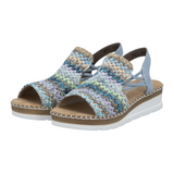 Rieker Regina 41 Backstrap Sandal (Women) - Blue Multi Sandal - Backstrap - The Heel Shoe Fitters