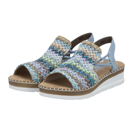 Rieker Regina 41 Backstrap Sandal (Women) - Blue Multi Sandal - Backstrap - The Heel Shoe Fitters