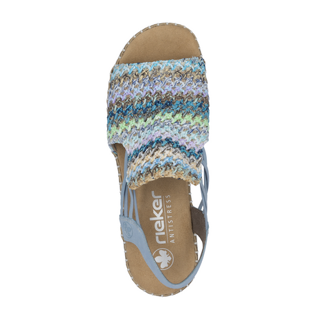 Rieker Regina 41 Backstrap Sandal (Women) - Blue Multi Sandal - Backstrap - The Heel Shoe Fitters
