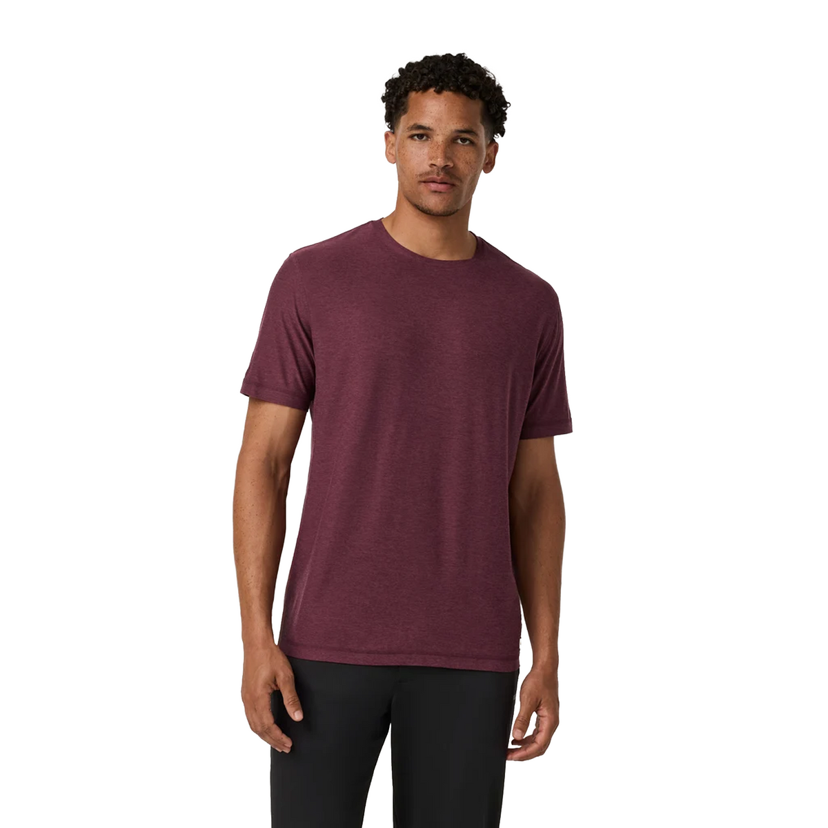 Vuori Strato Tech Tee (Men) - Fig Heather Apparel - Top - ShortSleeve - The Heel Shoe Fitters
