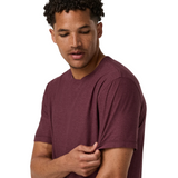 Vuori Strato Tech Tee (Men) - Fig Heather Apparel - Top - ShortSleeve - The Heel Shoe Fitters