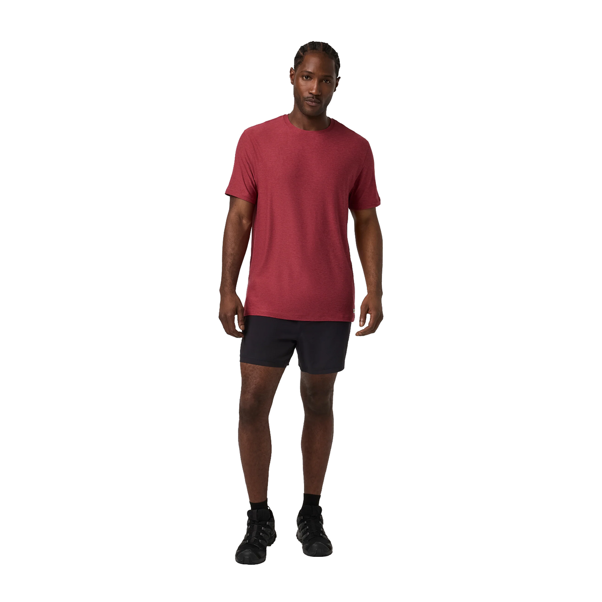 Vuori Strato Tech Tee (Men) - Sour Cherry Heather