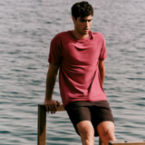 Vuori Strato Tech Tee (Men) - Sour Cherry Heather