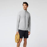 Vuori Ease Performance 1/2 Zip 2.0 Pullover (Men) - Light Heather Grey Apparel - Top - Sweatshirt - The Heel Shoe Fitters