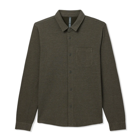 Vuori Jeffreys Overshirt (Men) - Olive Heather Apparel - Top - Sweatshirt - The Heel Shoe Fitters