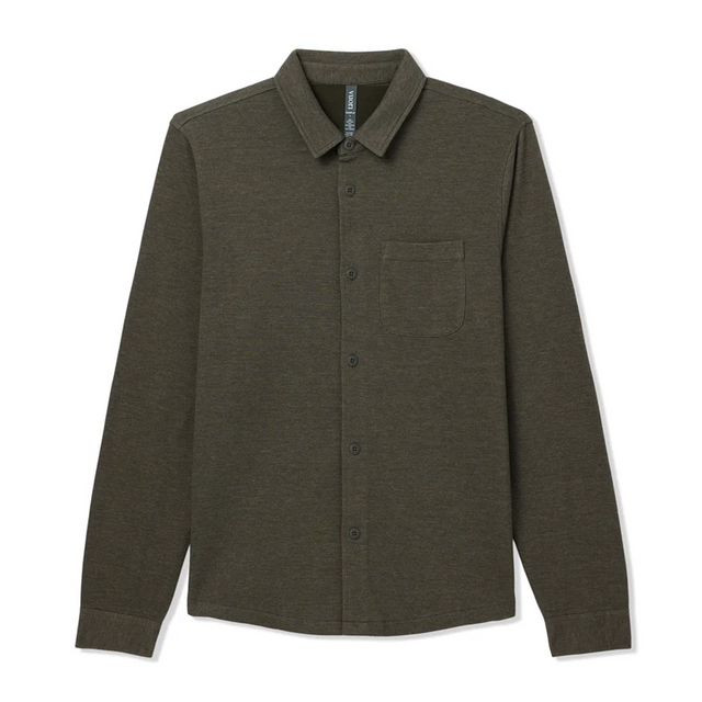 Vuori Jeffreys Overshirt (Men) - Olive Heather Apparel - Top - Sweatshirt - The Heel Shoe Fitters