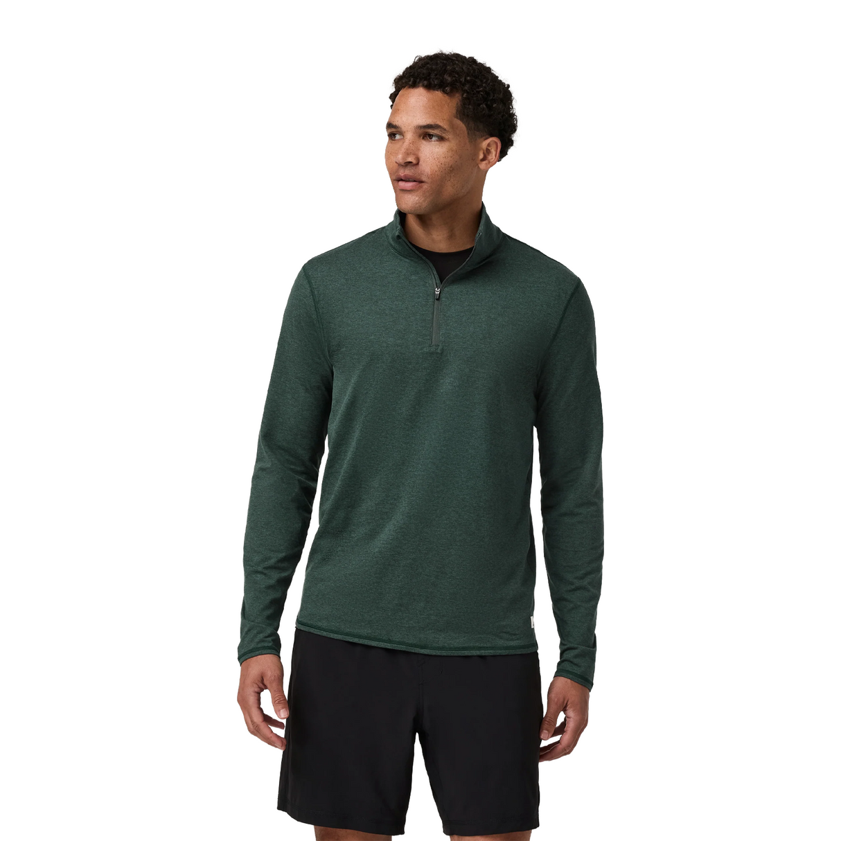 Vuori Ponto Mock Neck 1/2 Zip (Men) - Hemlock Heather