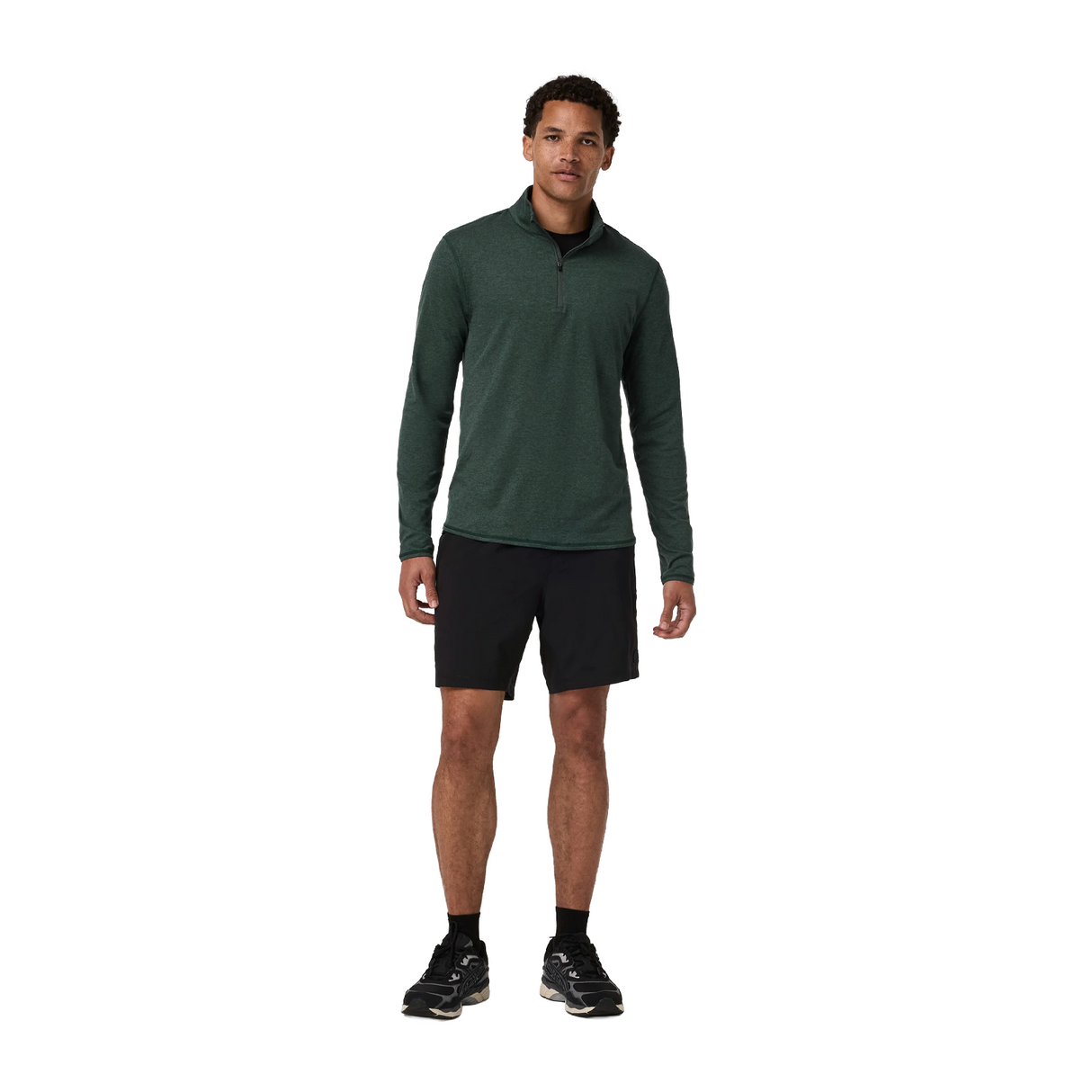 Vuori Ponto Mock Neck 1/2 Zip (Men) - Hemlock Heather