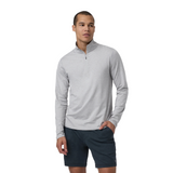 Vuori Ponto Mock Neck Half Zip (Men) - Light Grey Heather