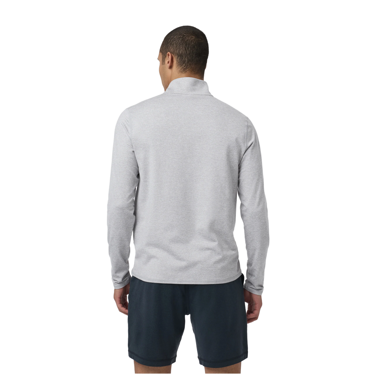 Vuori Ponto Mock Neck Half Zip (Men) - Light Grey Heather