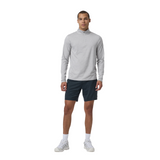 Vuori Ponto Mock Neck Half Zip (Men) - Light Grey Heather