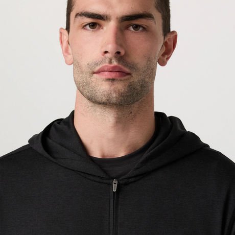 Vuori Ponto Full Zip Hoodie (Men) - Black Heather Apparel - Top - Sweatshirt - The Heel Shoe Fitters