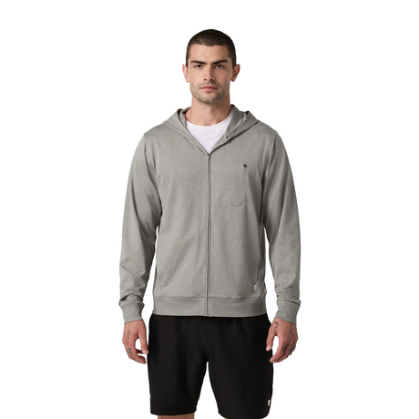 Vuori Ponto Full Zip Hoodie (Men) - Driftwood Heather Apparel - Top - Sweatshirt - The Heel Shoe Fitters