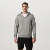 Vuori Ponto Full Zip Hoodie (Men) - Driftwood Heather Apparel - Top - Sweatshirt - The Heel Shoe Fitters