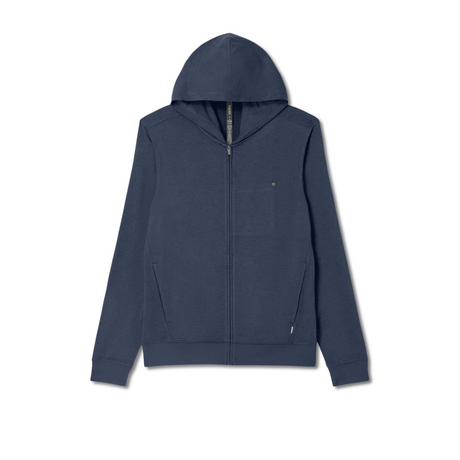 Vuori Ponto Full Zip Hoodie (Men) - Dark Azure Heather Apparel - Top - Sweatshirt - The Heel Shoe Fitters