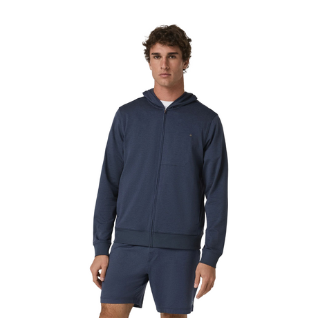 Vuori Ponto Full Zip Hoodie (Men) - Dark Azure Heather Apparel - Top - Sweatshirt - The Heel Shoe Fitters