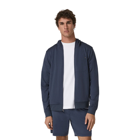 Vuori Ponto Full Zip Hoodie (Men) - Dark Azure Heather Apparel - Top - Sweatshirt - The Heel Shoe Fitters