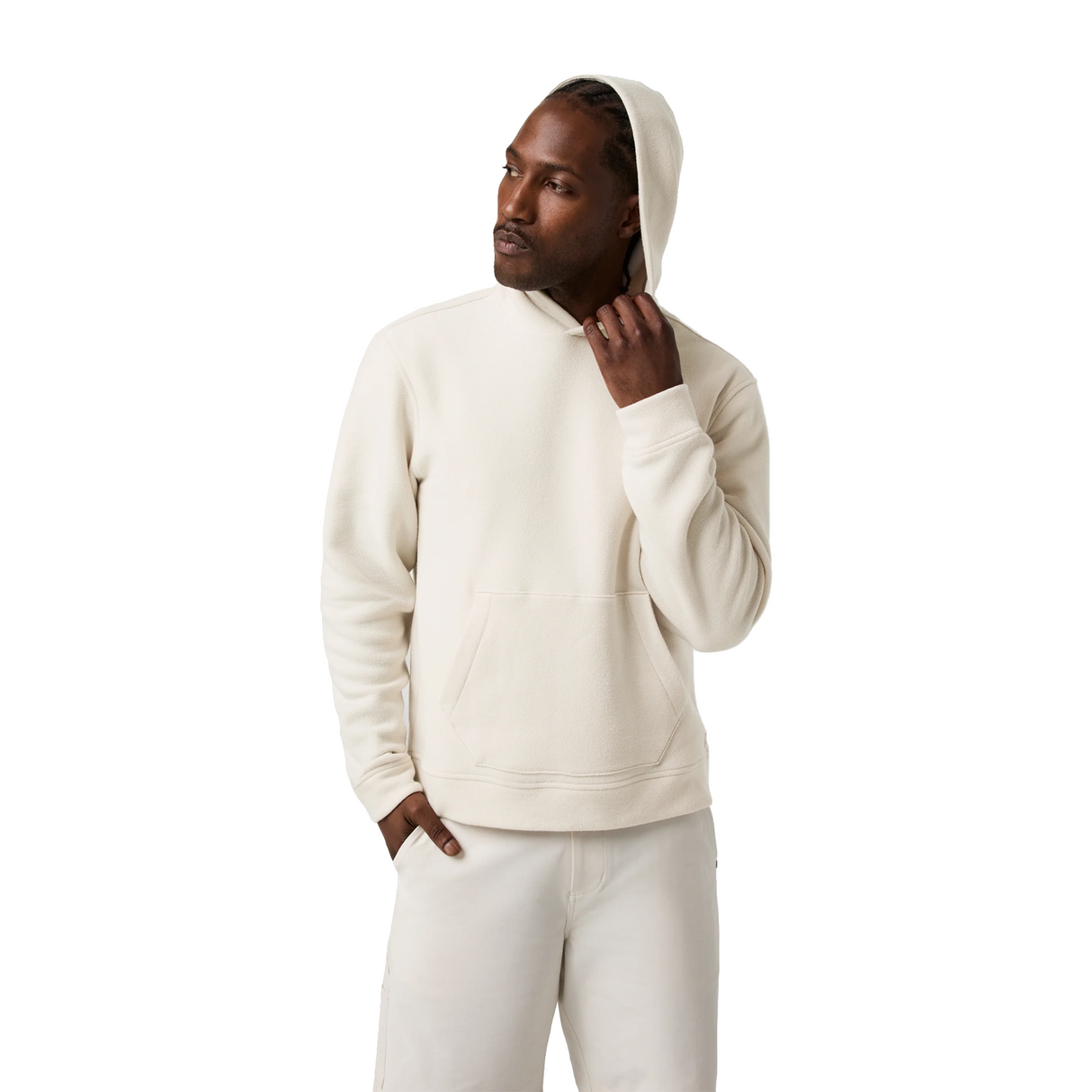 Vuori Beach Fleece Pullover Hoodie (Men) - Bone Heather