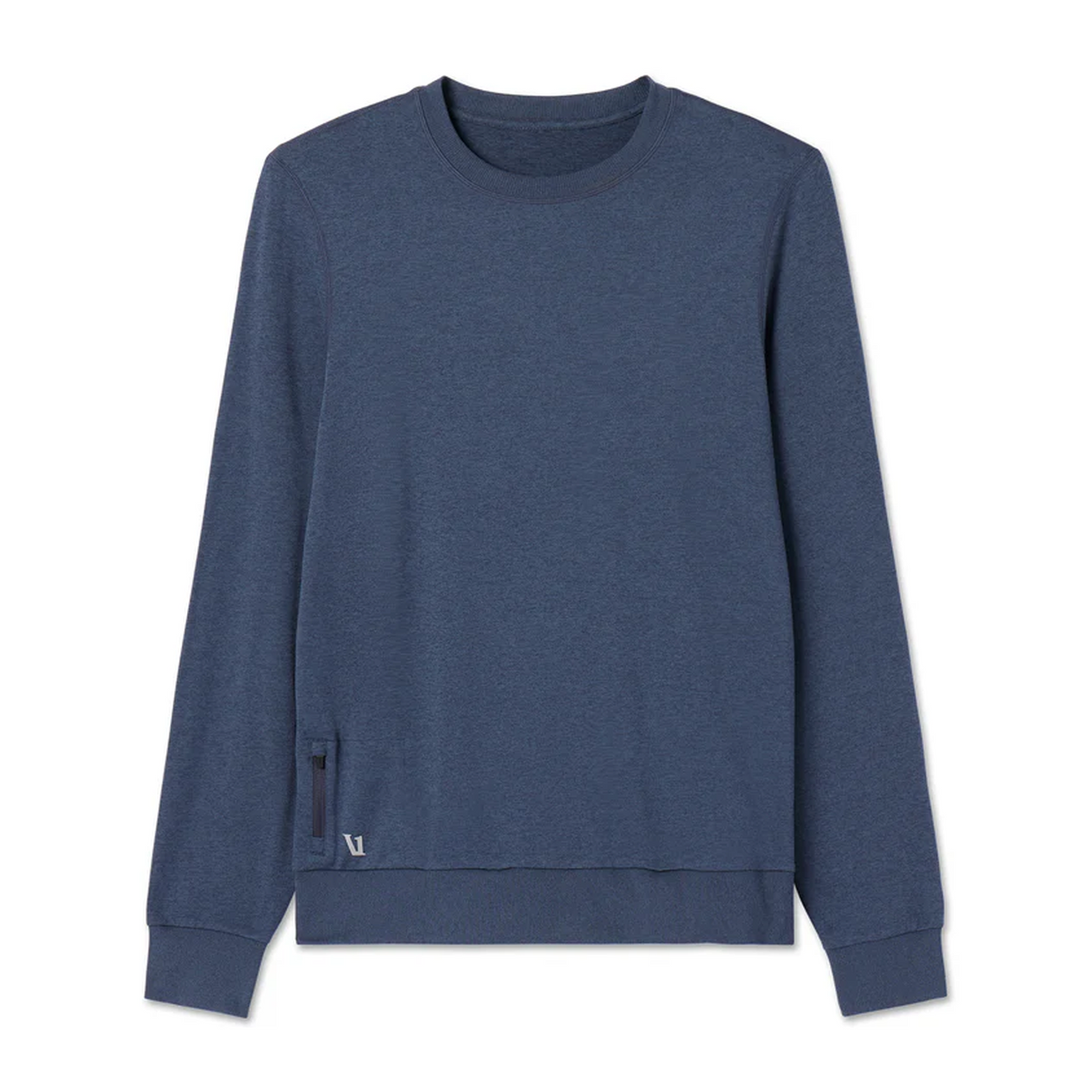 Vuori Ponto Performance Long Sleeve Crew (Men) - Azure Heather Apparel - Top - Sweatshirt - The Heel Shoe Fitters