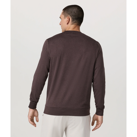 Vuori Ponto Performance Long Sleeve Crew (Men) - Sangria Heather Apparel - Top - Sweatshirt - The Heel Shoe Fitters