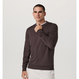 Vuori Ponto Performance Long Sleeve Crew (Men) - Sangria Heather Apparel - Top - Sweatshirt - The Heel Shoe Fitters