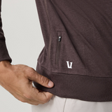Vuori Ponto Performance Long Sleeve Crew (Men) - Sangria Heather Apparel - Top - Sweatshirt - The Heel Shoe Fitters