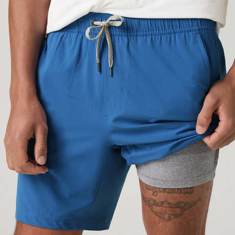 Vuori Kore 7" Lined Short (Men) - Court Blue Apparel - Bottom - Short - The Heel Shoe Fitters